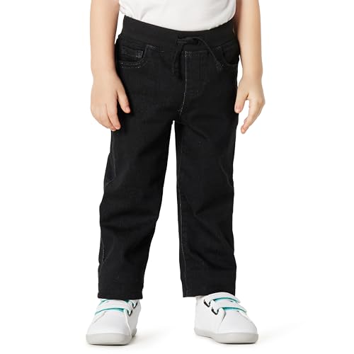 Amazon Essentials Unisex Babies' Soft Stretch Pull-On Jeans, Black Wash, 3T