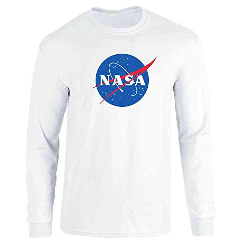 NASA Approved Meatball Logo Graphic Space Vintage White M Long Sleeve T-Shirt