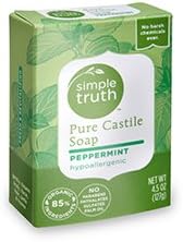 Simple Truth Organic Pure Castile Body and Hand Soap Bars Peppermint - Pack of 2 (4.5 Oz Each)