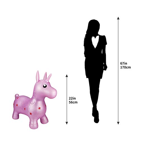 Unicorn Hopper, Horse Hopper, Bouncy Inflatable Animal Ride-on Toy for Children, Boys and Girls, Toddlers (Pump Included)
