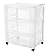 IRIS Wide 3-Drawer Cart, White