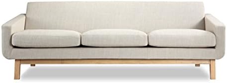 Kardiel Platform Mid-Century Modern Classic Sofa, Urban Hemp Vintage Twill, Ash Wood