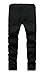 Boy's Black Skinny Fit Ripped Destroyed Distressed Stretch Slim Jeans Pants, Black, 14 Slim