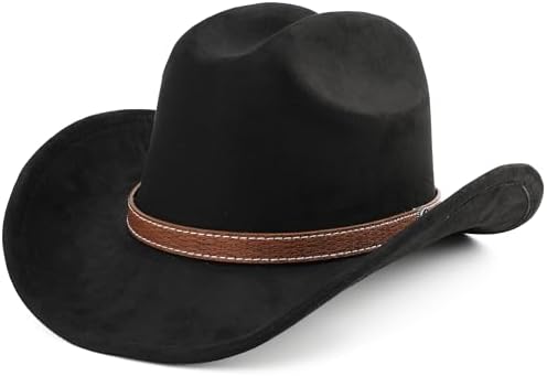 Classic Western Felt Cowboy Cowgirl Hat for Women Men Wide  display picture 2