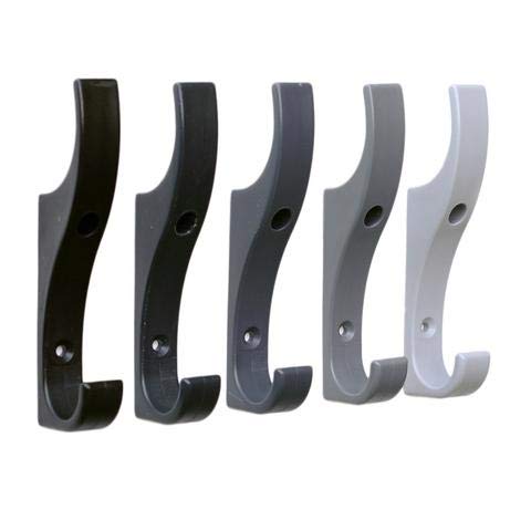 Toughook Original Unbreakable Hooks (Shades of Grey 10 Pack) – Tough Heavy Duty Plastic Hook. Wall Mounted Pegs for Bathroom, Kitchen, Keys, Bag & Coats. Designed for Schools, Home & Office