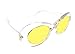 WebDeals - Oval Round Retro Sunglasses Color Tint or Smoke Lenses Clout Goggles (Clear, Yellow)