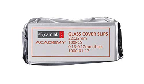 Camlab 1196581 Academy Cover Slip, No.1, 0.13 mm-0.17 mm Thick (Pack of 100)