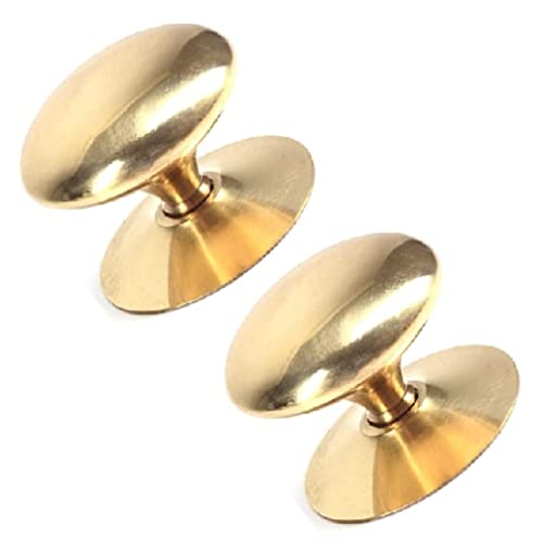 TERF® 30mm Traditional Victorian Polished Brass Cabinet Door Knobs 30mm Chest Drawer Cupboard Kitchen Wardrobe Door Pull Handle Knobs with Fixing Screw for Use Home and Office - Pack of 2