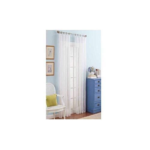 Better Homes and Gardens White Embroidered Sheer Curtain Panel, 84