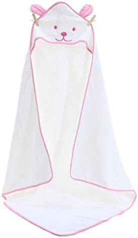 Baby Bath Towel Newborn Plain Blankets Towels Cartoon Cotton Towel (White)