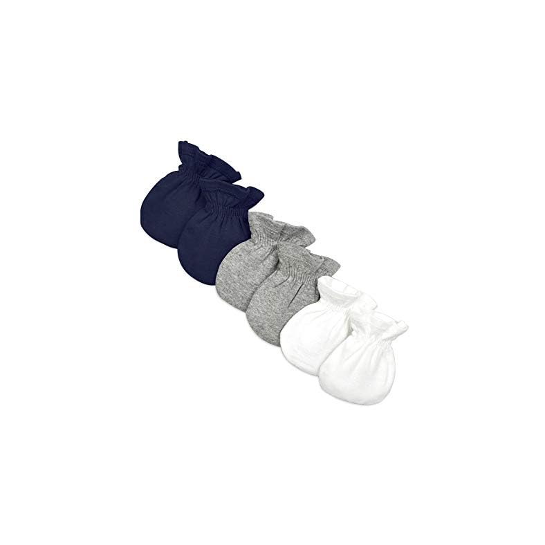 Burt’s Bees Baby Baby Girls’ Mittens, No-Scratch Mitts, 100% Organic Cotton, Set of 3