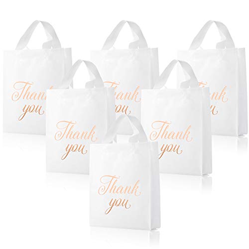 1 Pieces Thank You Merchandise Bags 9 X 12 Inch Retail Shopping Goodie Bag With Die Cut Handles Reusable Plastic Shopping Bags For Stores Boutiques Clothes Present Bags 2 36 Mil Thick White Pricepulse