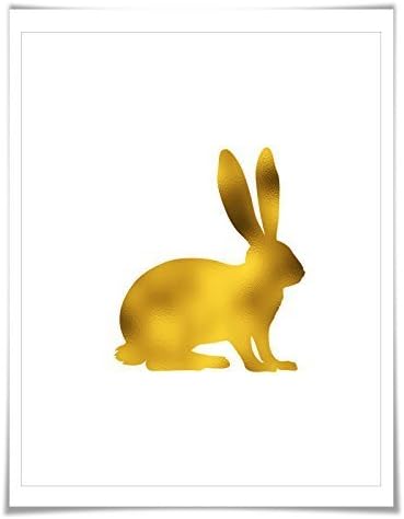 Rabbit 3 Gold Foil Nursery Art Print. 7 Foil Colours/3 Sizes. Animal Print, Wildlife Art.