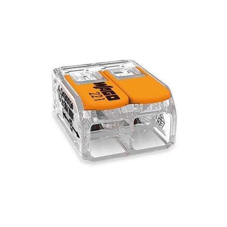 Wago 221-612 2 Core Connection Terminals with Actuating Lever 0.5-6mm Small Clear Design (Pack of 30)