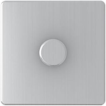 AET SL1GDIM10 1 Gang 1000 W Screwless Dimmer, Silver