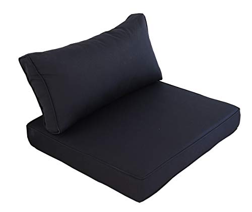 Outime Indoor/Outdoor 2pcs Navy Cushions Set,Rplacement Cushions for Patio Furniture