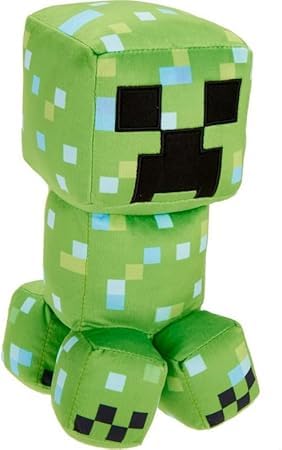 Official Mattel Minecraft Charged Creeper 8-Inch Plush - Soft, Cuddly Iconic Mob Toy for Kids & Fans