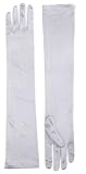 White Long Satin Dress Gloves, Adult size