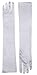 White Long Satin Dress Gloves, Adult size