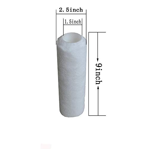 9 Inch Microfiber Paint Roller Covers, 1/2" Nap - 6 Pack