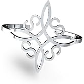 Witches Knot Ring for Women - Stainless Steel Adjustable Celtic Love Knot Ring, Quaternary Witchcraft Amulet Jewelry for Birthday Gift