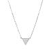 Spinningdaisy Simple Love Triangle Necklace (Silver Plated)