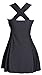 Women's Elegant Crossover One Piece Swimdress Skirted Bottom Swimsuit (FBA), US 16W-18W, pearl black, tag size 6XL