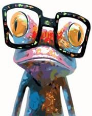 Diy Oil Painting, Paint by Number Kit for Kids, Students, Adults Beginner-16 by 20-Inch (Frog, Frameless)