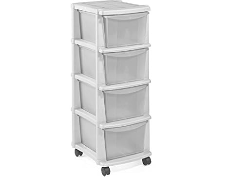 Unidad de Almacenamiento de Torre de plástico con 3 cajones en Ruedas