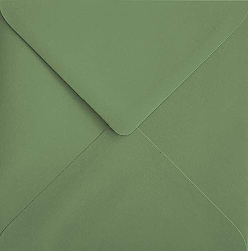 Cranberry Olive Green Coloured Square Envelopes Gummed 100gsm Pack of 25 155OLVE25 Olive Green/Sage/Mid Green 6x6, 155mm, 15.5cm