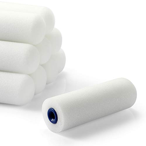 Foam Roller Set,4-Inch Mini Paint Roller Cover Refills, Small Roller Nap, Foam-Covered Ends, High-Density Foam Covers for Roller Frame and Paint Roller Kit, Pack of 11