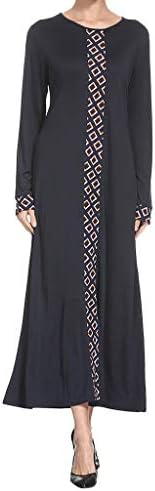 Womens Muslim Dress Kaftan Abaya Round Neck Maxi Dress Arabic Caftan Jalabiya Kaftan MITIY, M-XXL