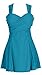 HENGJIA Women's Elegant Crossover One Piece Swimdress Skirted Bottom Swimsuit (FBA) Blackish Green 7XL(US20-22)
