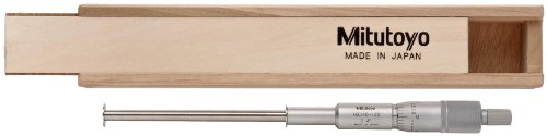 31y3rcMImmL Mitutoyo 146-132 Groove Micrometer, Rotating Spindle, Ratchet Stop, 0-1" Range, 0.001" Graduation, +/-0.0004" Accuracy, 0.5" Dia. Flange - Image 3
