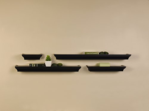 4 MELANNCO+Wall+Shelves+Set+Black