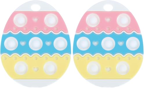 Nuby Easter Egg Popper Teether – Soft Silicone Teething Toy for Babies, 3+ Months, Sensory Pop Bubbles, Easy Grip Design (Pack of 2)