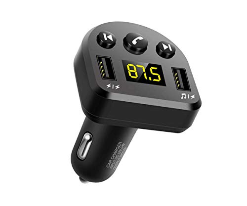 Bluetooth FM Transmitter for Car, TIANSHILI Wireless Bluetooth FM Radio Adapter Support Hands-Free Calling/USB Flash Drive MP3 Music Player and 2 USB Ports Charger