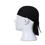 Sunward Outdoor Cycling Pirate Hat Quick-dry Rag Skull Cap Sports Dance Headwear (Black)