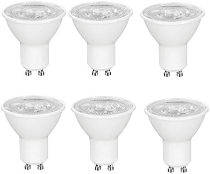 OUGEER Pack of 6 GU10 LED 6W 600 Lumens GU10 60W Halogen Equivalent Replacement Cool White 6000K,120° Beam Angle AC 220-240V NOT Dimmable GU10 Spot Light Bulb
