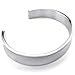KONOV Mens Womens Stainless Steel Bracelet, Cuff Bang, Silver