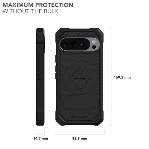 Rokform Compatible with Google Pixel 10 Pro XL Case, Rugged Series Case, Magnetic Cover with RokLock, Drop Tested Armor (Black)