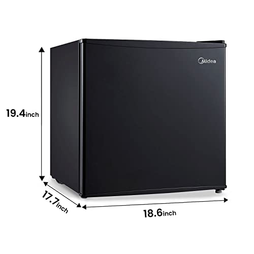 Midea WHS65LB1 Compact Single Reversible Door Refrigerator, 1.6 Cubic Feet(0.045 Cubic Meter