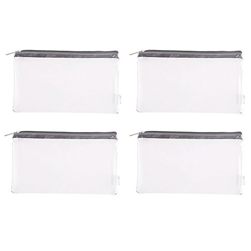 Augbunny Zipper Clear Vinyl Security Bank Deposit Utility Zipper Coin Bag Check Wallet Money Organizer pouch 4-pack - Thumbnail 2