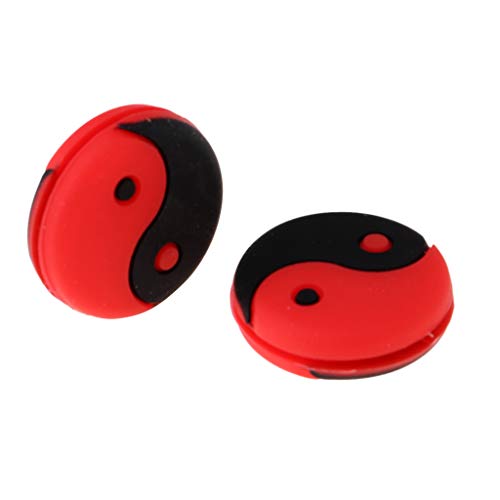 LEIPUPA 2 Pack Tennis Racket Vibration Dampener - Easy Use & Durable - Red Black