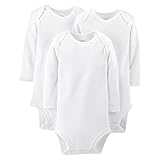 Just One You by Carter's Unisex Baby 3 Pack Long-sleeve Bodysuit - White