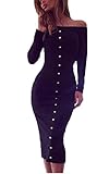 Fanala Women's Long Sleeve Front Button Stand Collar Formal Mini Pencil Dress?