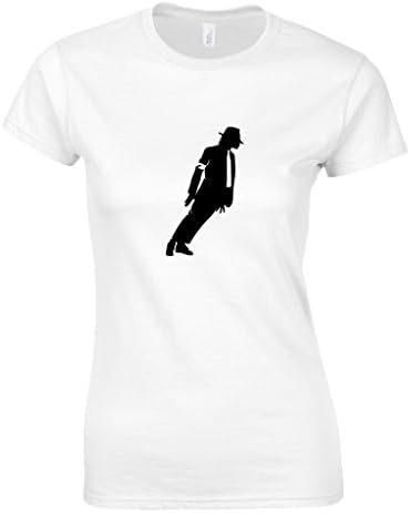 Womens Micheal Jackson Dance Tshirt-Ladies Micheal Jackson Music T-shirt-White-Large