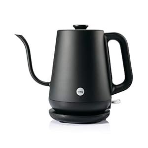 Wilfa SVART POUR waterkoker – met een volume van 0,8 liter, 1.000 watt, externe waterpeilindicator, zwart