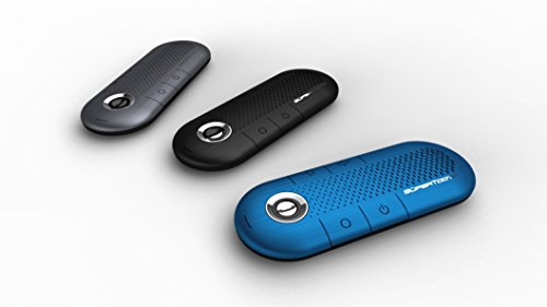 SuperTooth CRYSTAL BLUE Hands-Free Wireless Bluetooth Visor Car Kit Speakerphone - Retail Packaging