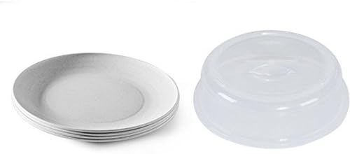 Nordic Ware Microwave Plates Set of 4 PLUS 10.5 Inch Microwave Cover